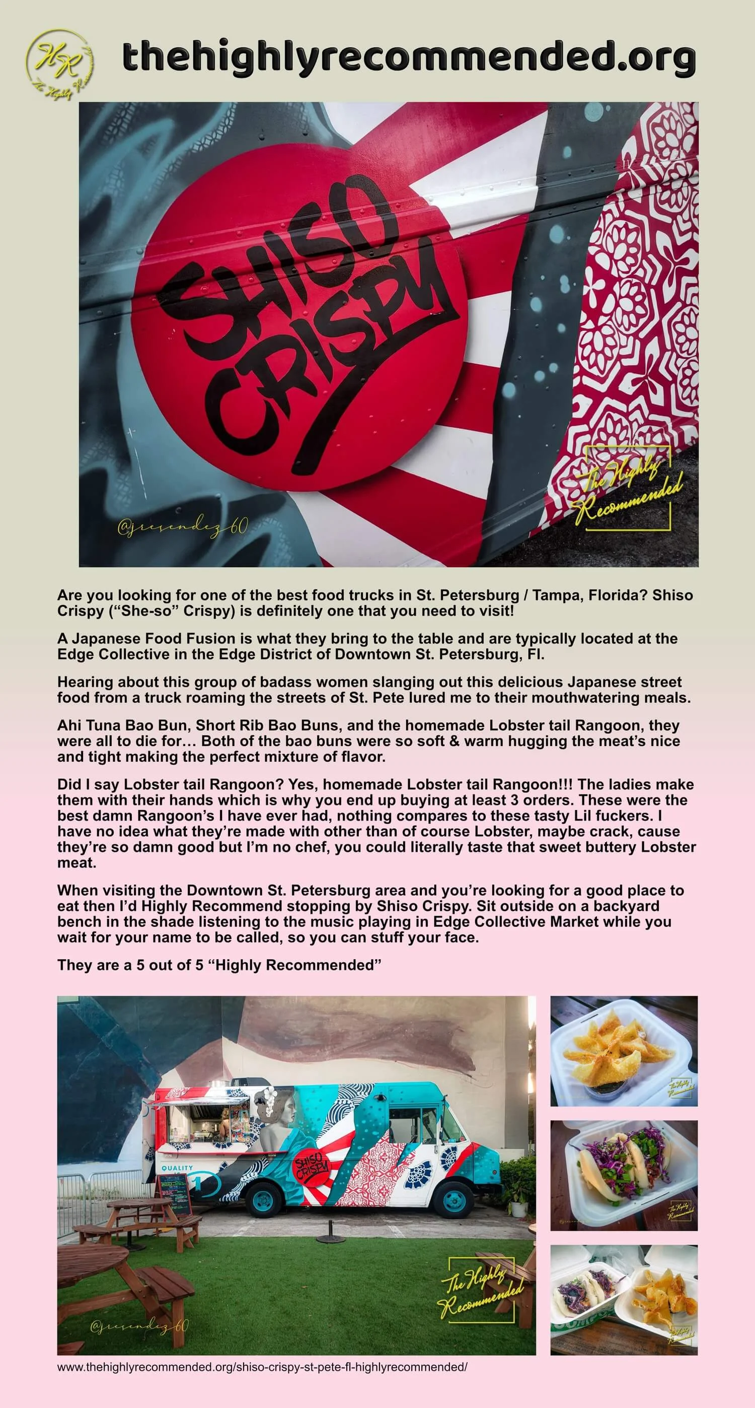 The Highly Recommended feature on Shiso Crispy