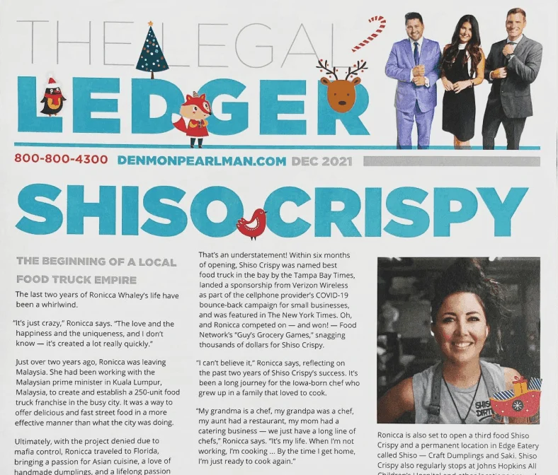 The Legal Ledger feature on Shiso Crispy