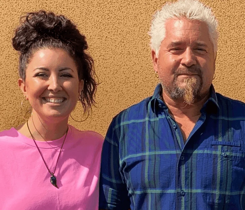 Chef Ronicca Whaley with Guy Fieri on Guy's Grocery Games